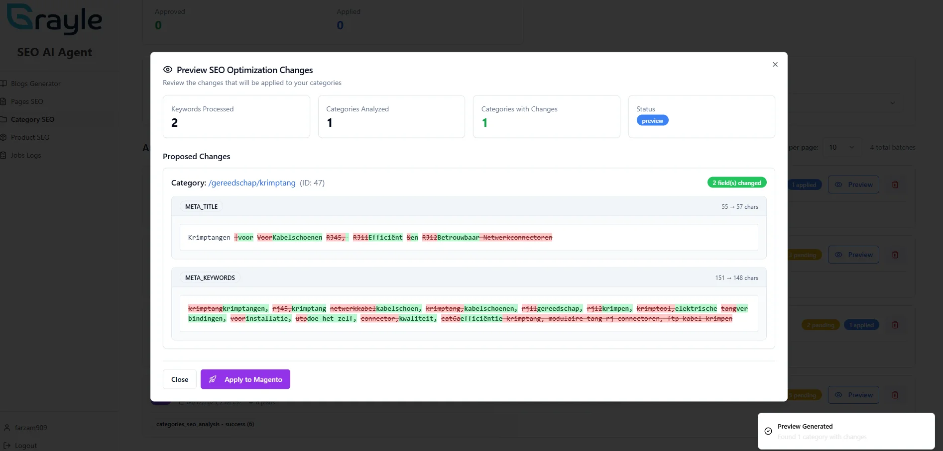 Automated publishing workflow to Magento CMS