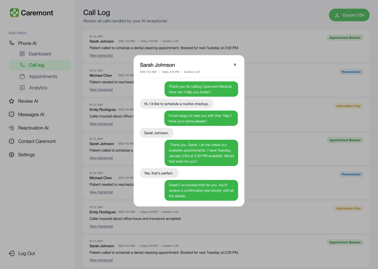 Multi-tenant clinic management dashboard